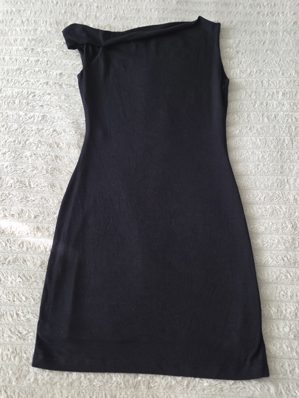 BABATON Classic One-Shoulder Bodycon Black Dress, XS